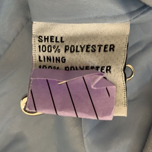 Talbots Suede Cloth Zip Front Jacket Blue Lined Shoulder Pads Size 20 - Picture 15 of 15